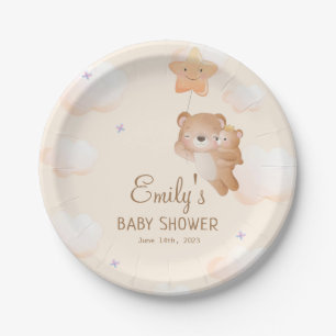 Assiettes En Carton Baby shower animal maman ours