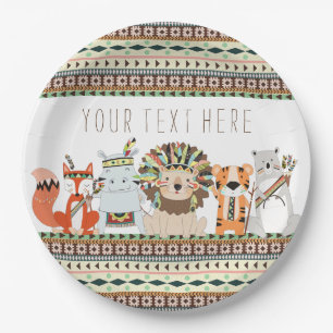 Assiettes En Carton Baby Shower Animal Tribal