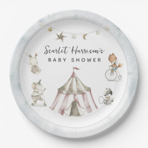Assiettes En Carton Baby shower animaliers de cirque