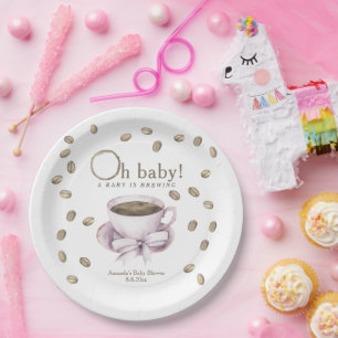 Assiettes En Carton Baby shower arc et préparation de café