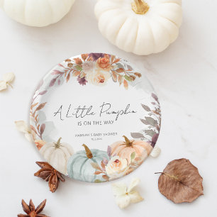 Assiettes En Carton Baby shower Automne Un Peu Citrouille