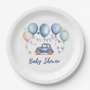 Assiettes En Carton Baby shower automobile vintage