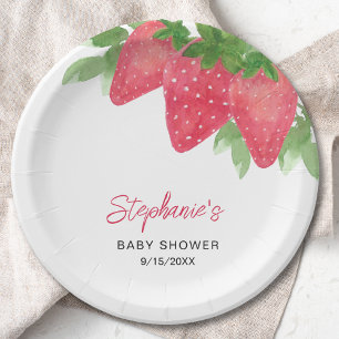 Assiettes En Carton Baby shower aux fraises