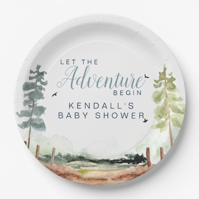 Assiettes En Carton Baby shower aventure (Devant)