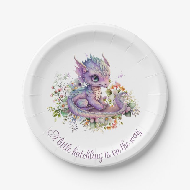 Assiettes En Carton Baby shower Baby Dragon (Devant)