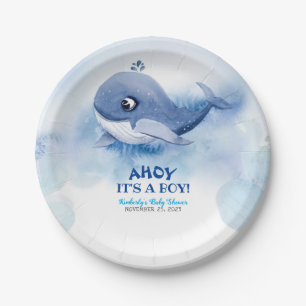 Assiettes En Carton Baby shower baleine