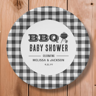 Assiettes En Carton Baby shower BBQ Jardin noir