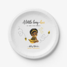 Baby Shower Bébé Abeille Noir Jaune Afro-Américain