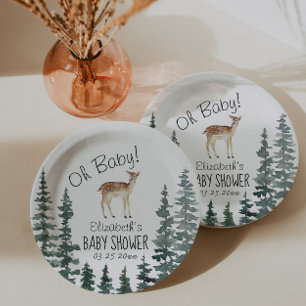 Assiettes En Carton Baby shower bébé de mignonne cerf Oh