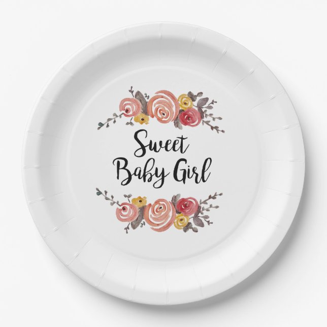 Assiettes En Carton Baby shower bébé doux (Devant)