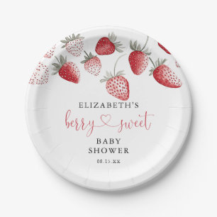 Assiettes En Carton Baby shower Berry Sweet Strawberry