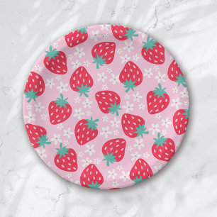 Assiettes En Carton Baby shower Berry Sweet Strawberry