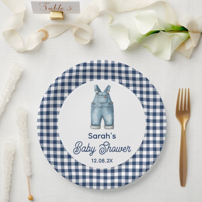 Assiettes En Carton Baby shower Blue Jean (Mariage)