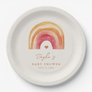 Assiettes En Carton Baby-Shower Bohème Arc-en-Ciel en Terre Cuite