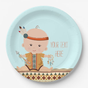 Assiettes En Carton Baby Shower Bohème Tribal