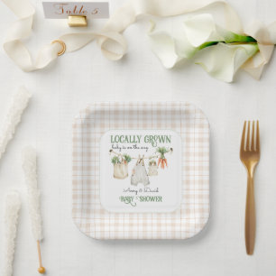 Assiettes En Carton Baby shower Boho du marché des fermiers cultivés l