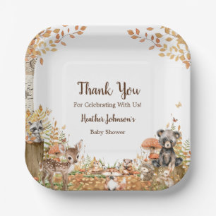 Assiettes En Carton Baby Shower Bois Champêtre Neutre