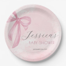 Baby shower Bow rose Aquarelle rose
