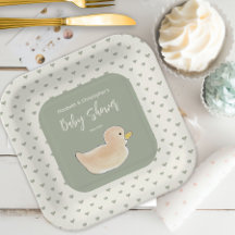 Baby shower Canard Dots Coeur Couples mignonnes Fi