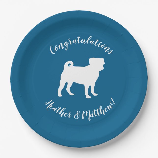 Assiettes En Carton Baby shower carlin Silhouette Puppy (Devant)