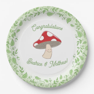 Assiettes En Carton Baby shower champignon