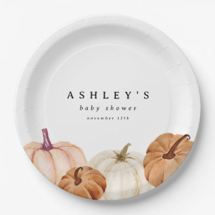 Assiettes En Carton Baby shower citrouille