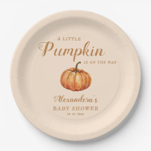 Assiettes En Carton Baby shower Citrouille de Fall Little