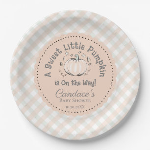 Assiettes En Carton Baby shower Citrouille Orange Neutre Genre