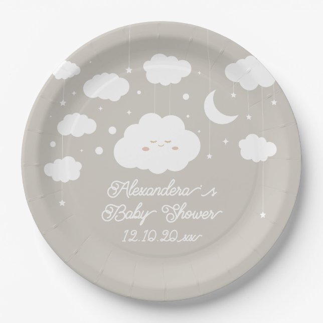 Assiettes En Carton Baby shower cloud (Devant)