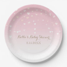 Baby shower Confetti Coeur Rose