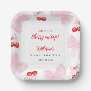 Assiettes En Carton Baby shower Coquette Cherry