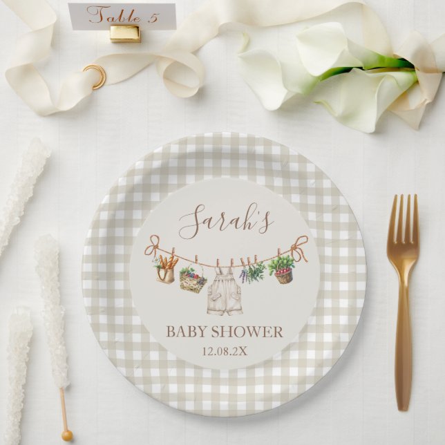 Assiettes En Carton Baby shower cultivé localement (Mariage)