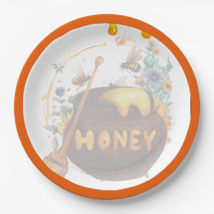 Assiettes En Carton Baby shower d'abeille douce