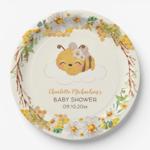 Assiettes En Carton Baby shower d'abeilles