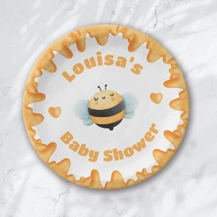 Assiettes En Carton Baby shower d'abeilles au miel