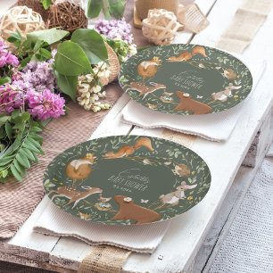 Assiettes En Carton Baby shower d'amis de la forêt