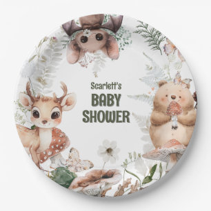 Assiettes En Carton Baby shower d'amis du bois mignon