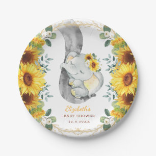 Assiettes En Carton Baby shower d'anniversaire de l'éléphant de tourne