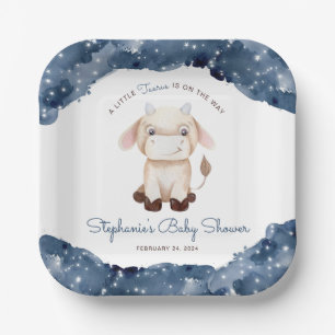 Assiettes En Carton Baby shower d'aquarelle céleste Taurus