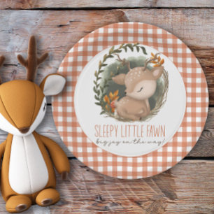Assiettes En Carton Baby shower d'aquarelle de cerf de bois