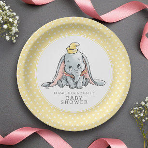 Assiettes En Carton Baby shower d'aquarelle Dumbo