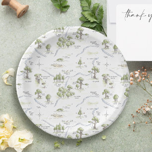Assiettes En Carton Baby shower d'aquarelle Pooh et Pals