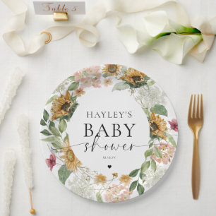 Assiettes En Carton Baby shower d'automne du tournesol Mews