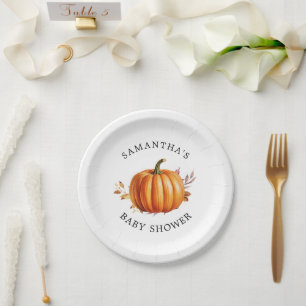 Assiettes En Carton Baby shower d'automne floral moderne