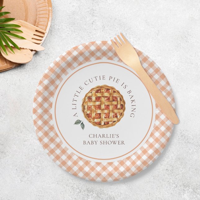 Assiettes En Carton Baby shower d'automne Little Cutie Pie (Créateur téléchargé)