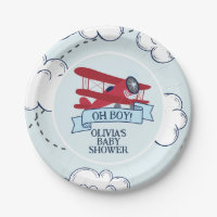 Baby shower d'avion rouge