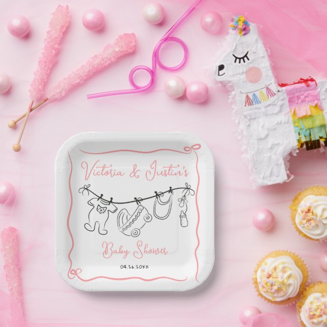 Assiettes En Carton Baby shower de bienvenue Whimsical (Fête)