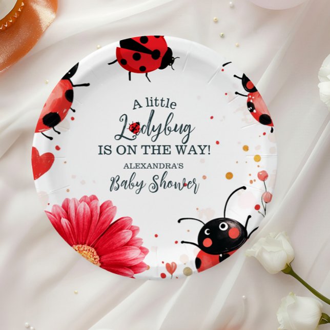 Assiettes En Carton Baby shower de Boho Little Ladybug (Créateur téléchargé)