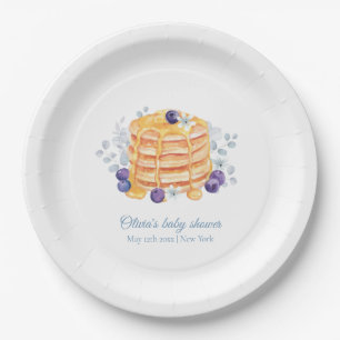 Assiettes En Carton Baby shower de brunch au bleuet bleu floral