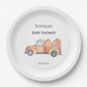 Assiettes En Carton baby shower de camion citrouille